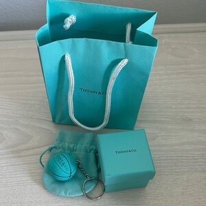 Tiffany & Co. Turquoise Ball Keychain with Pouch,box and gift bag!